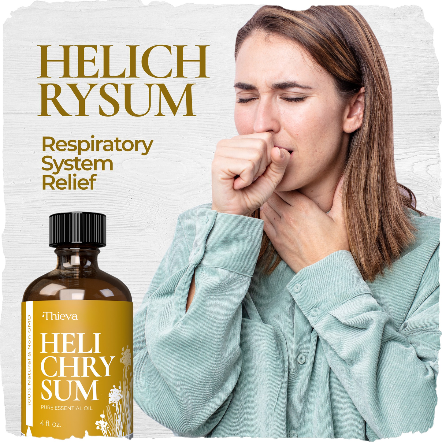 THIEVA Helichrysum (Gymnocephalum) Essential Oil (4Oz) — 100% Pure & Natural, Non-GMO