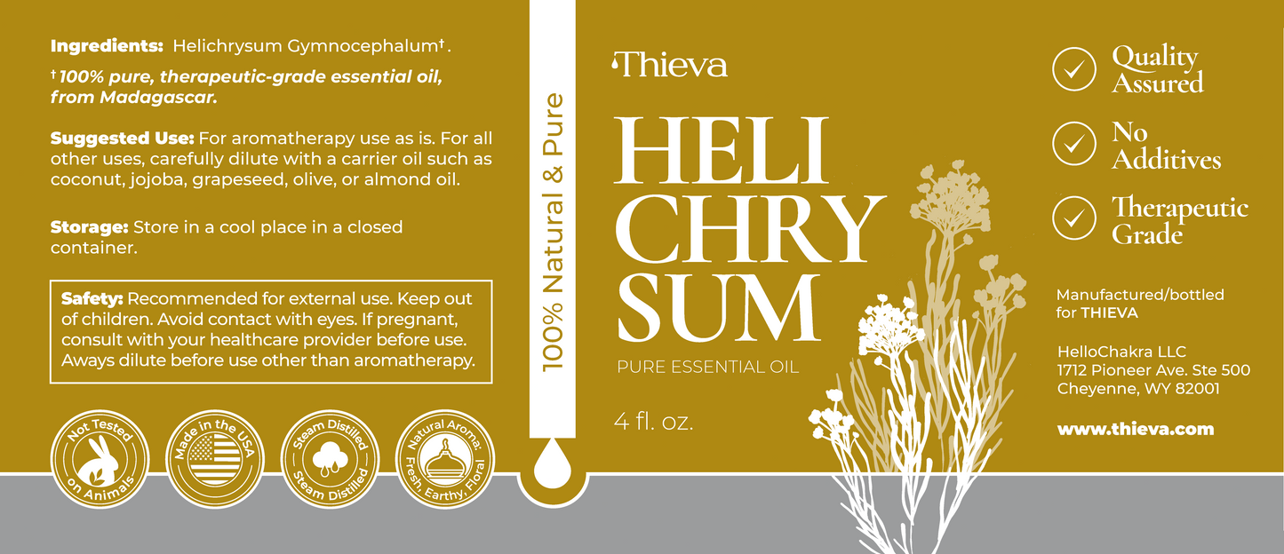 Helichrysum Oil Label