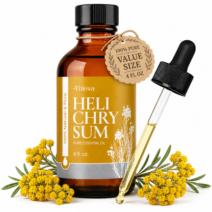 THIEVA Helichrysum (Gymnocephalum) Essential Oil (4Oz) — 100% Pure & Natural, Non-GMO
